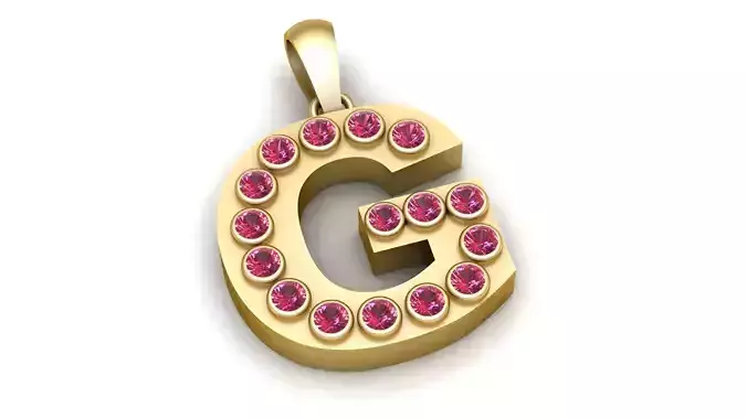 G WORD PENDANT 3D PRINTABLE MODEL 