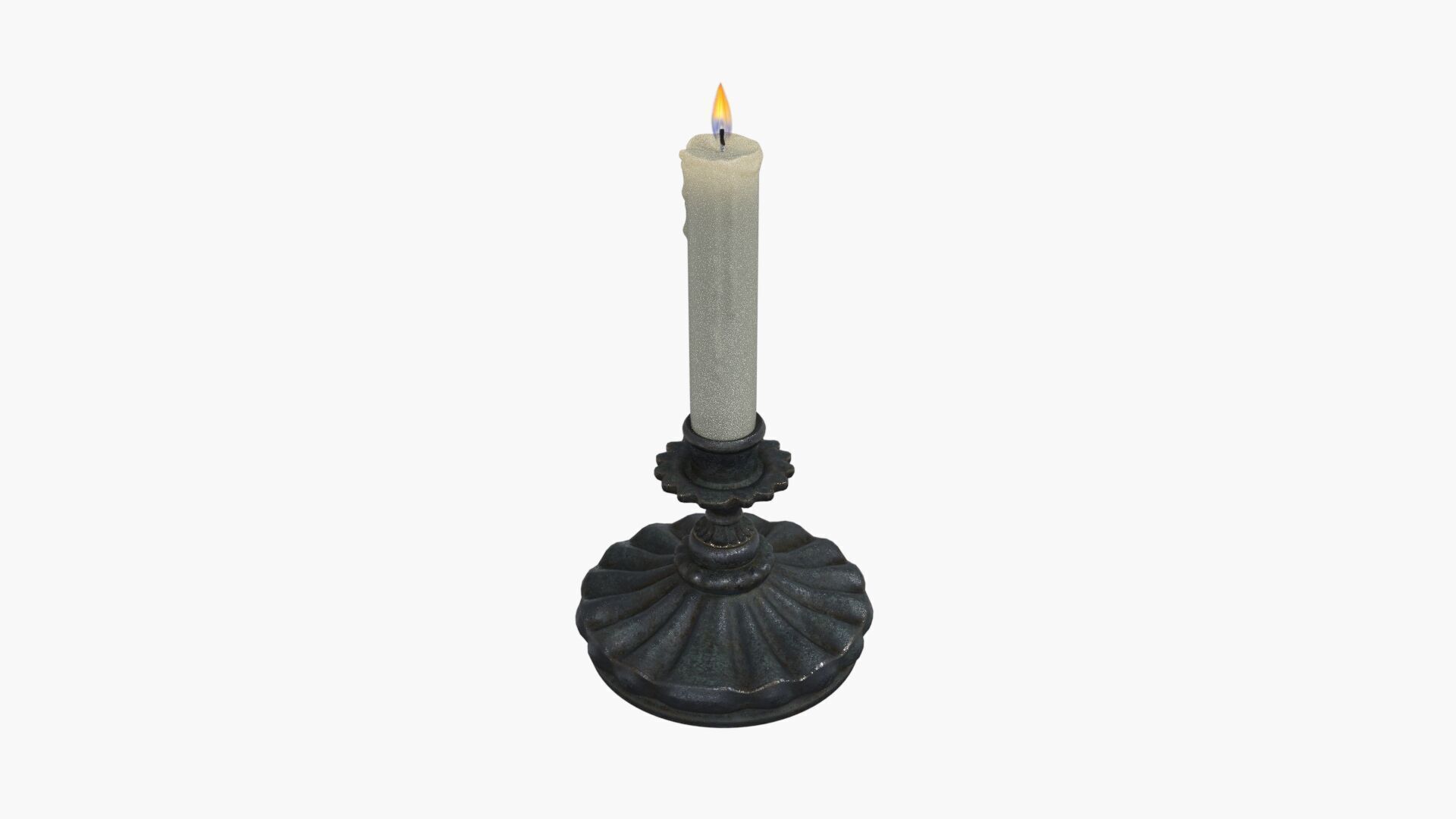 Antique Victorian Candle Low-poly 3D model_3