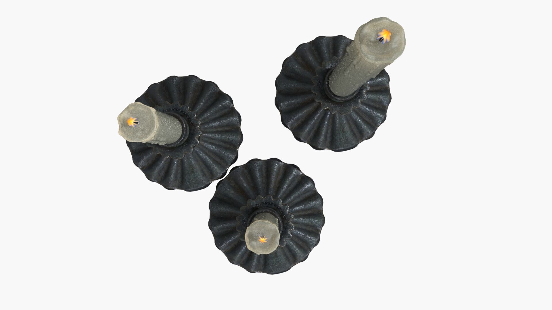 Antique Victorian Candle Low-poly 3D model_5