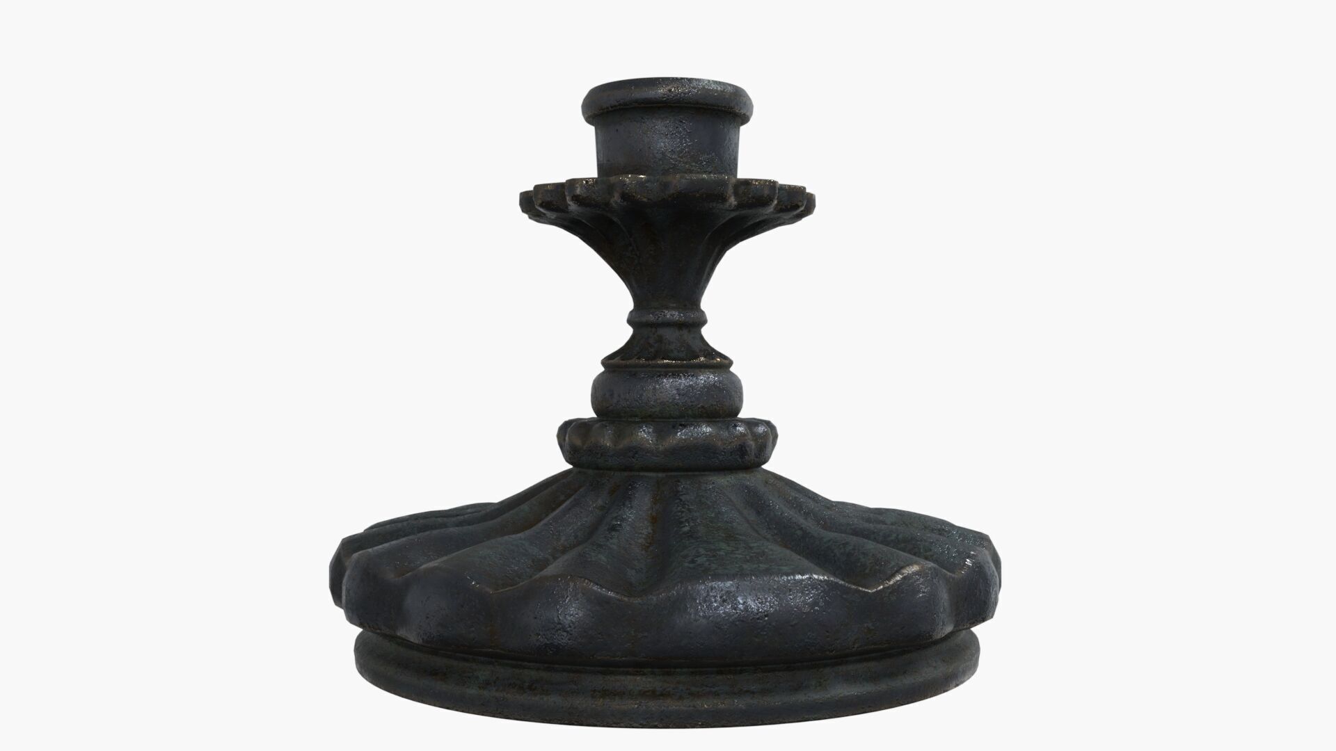 Antique Victorian Candle Low-poly 3D model_1