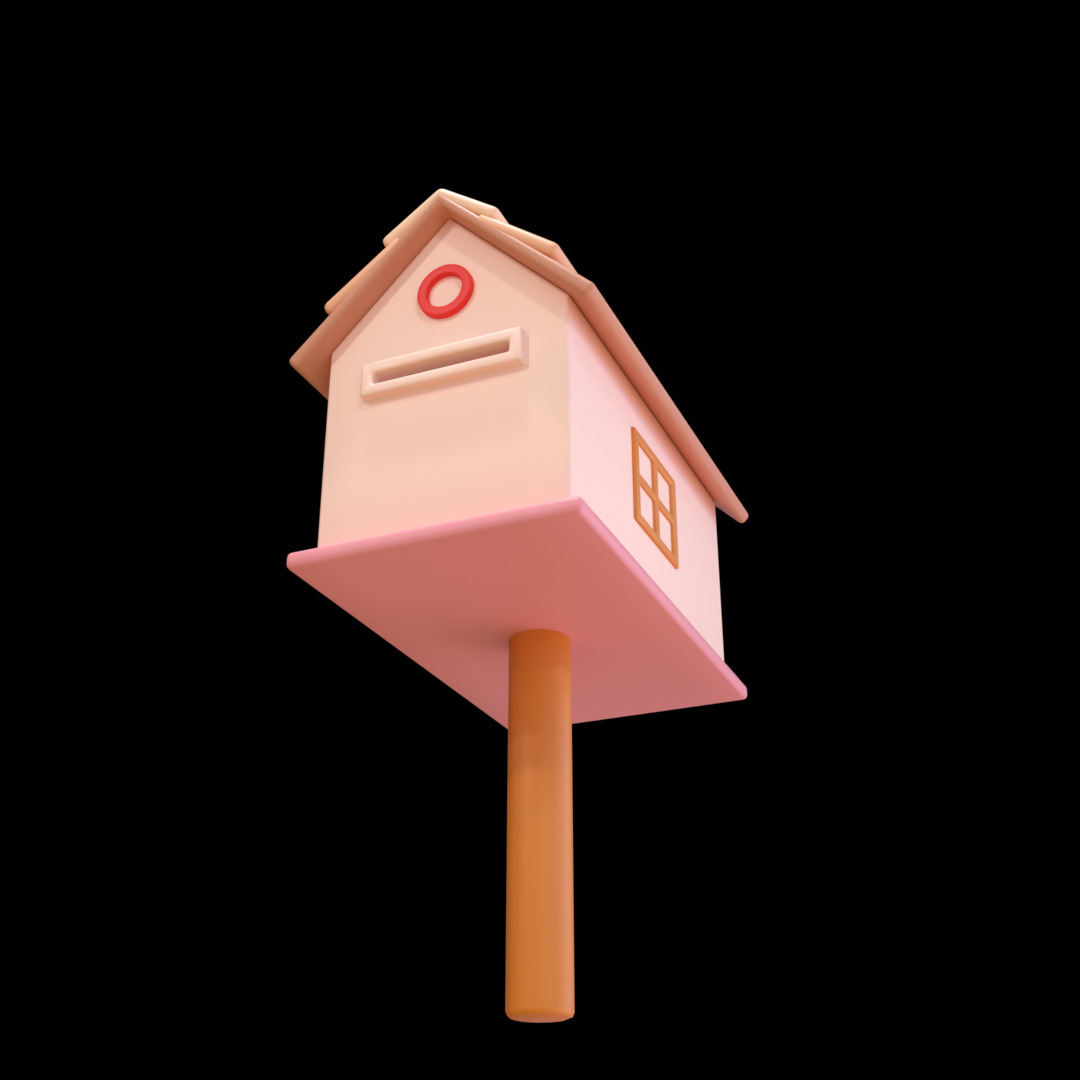 Mailbox Low Poly 3D Model 3D model_3