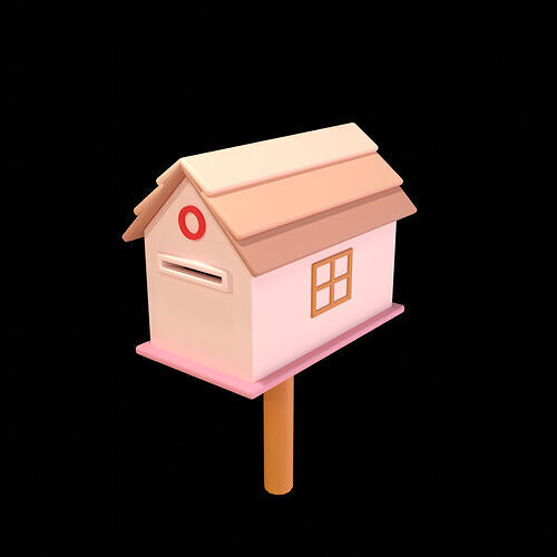 Mailbox  Low Poly 3D Model 3D model