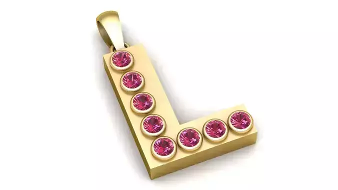 L WORD PENDAN T 3D PRINTABLE MODEL 