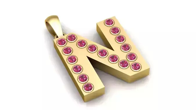 N WORD PENDANT 3D PRINTABLE MODEL 