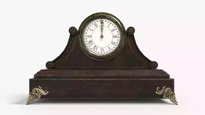 Mantel clock Low-poly 3D model