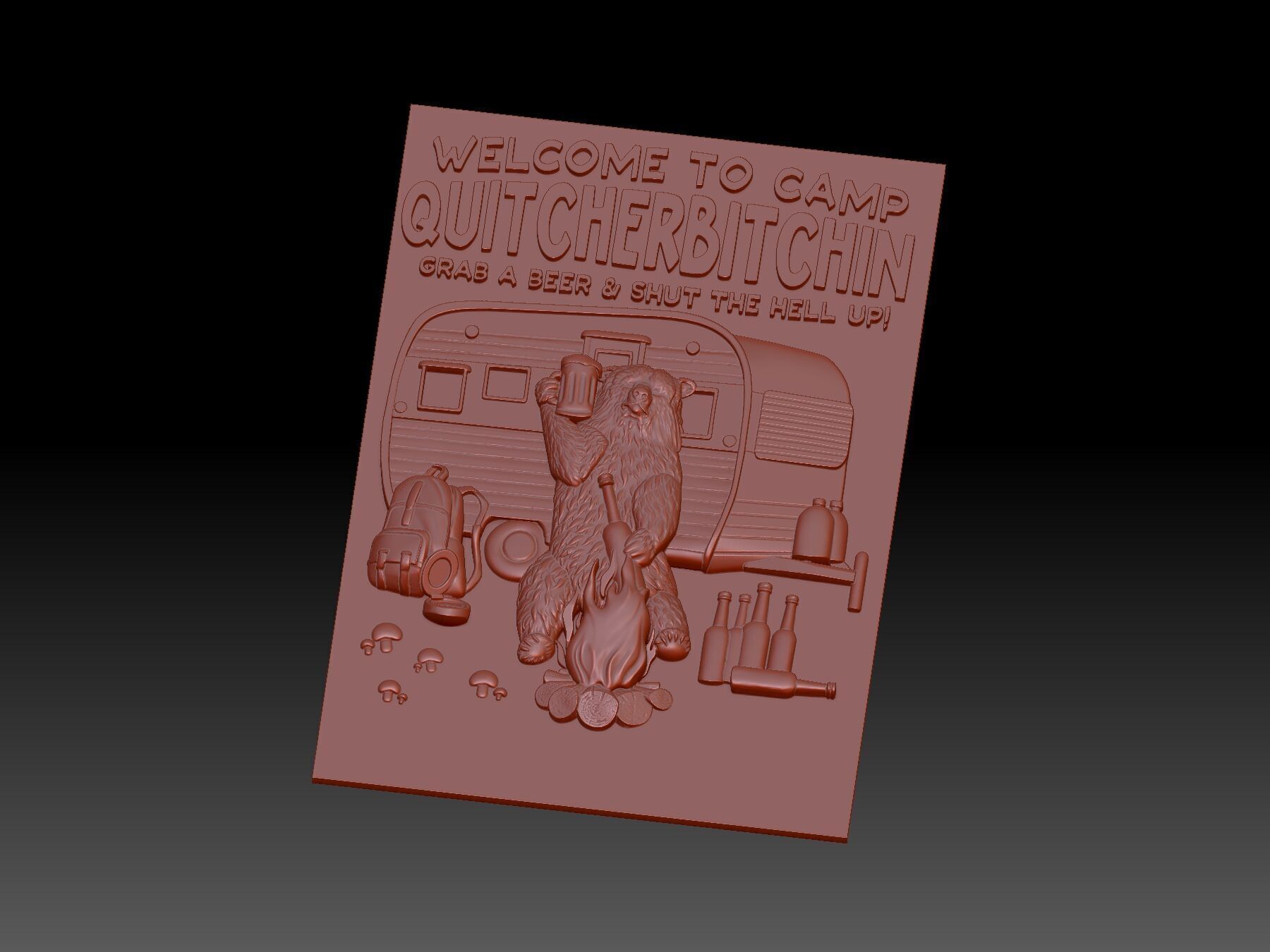 Camp welcome  3D print model_3