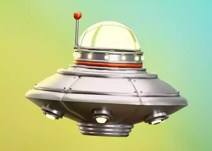 Cartoon UFO flying saucer