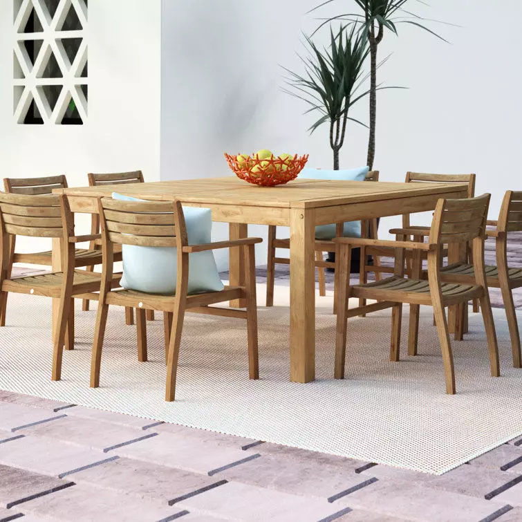 Anautica Person Square Teak Outdoor Dining Set 3D model_0
