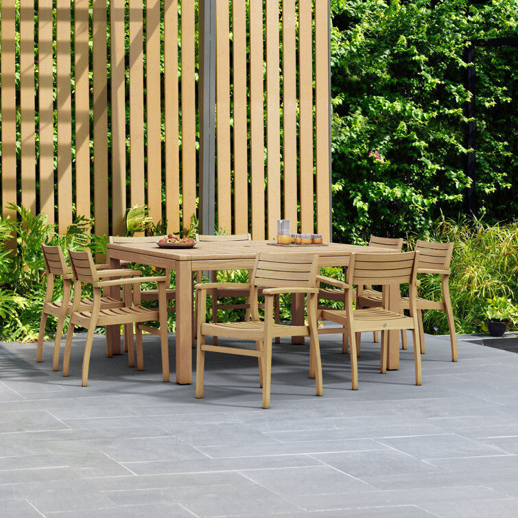 Anautica Person Square Teak Outdoor Dining Set 3D model_1