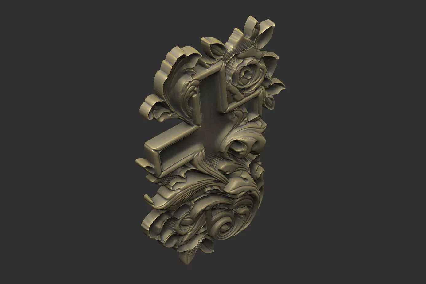 Pattern cross design floral 3D print model_7