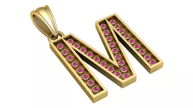 M STYLE PENDANT 3D PRINTABLE MODEL