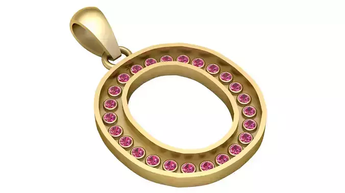 O  STYLE PENDANT 3DPRINTABLE MODEL 