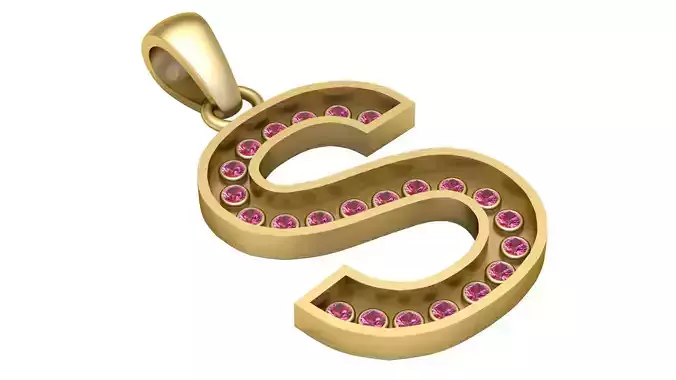 S STYLE PENDANT 3D PRINATABLE MODEL 