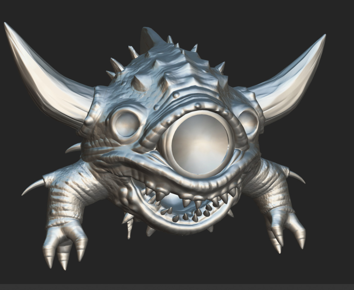 Floating Demon eye Low-poly 3D model_5