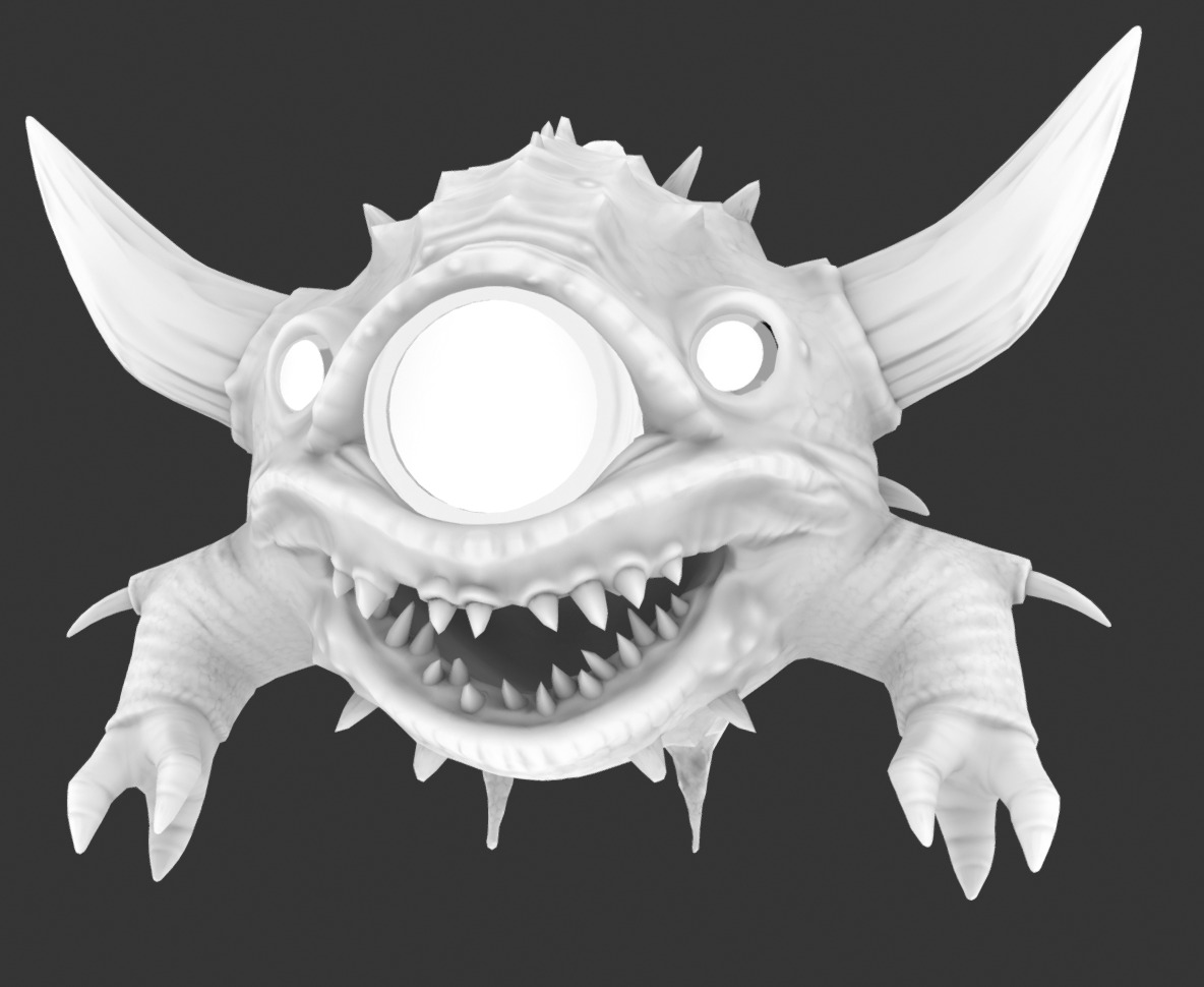Floating Demon eye Low-poly 3D model_2