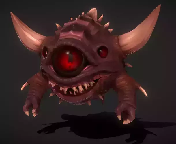 Floating Demon eye Low-poly 3D model