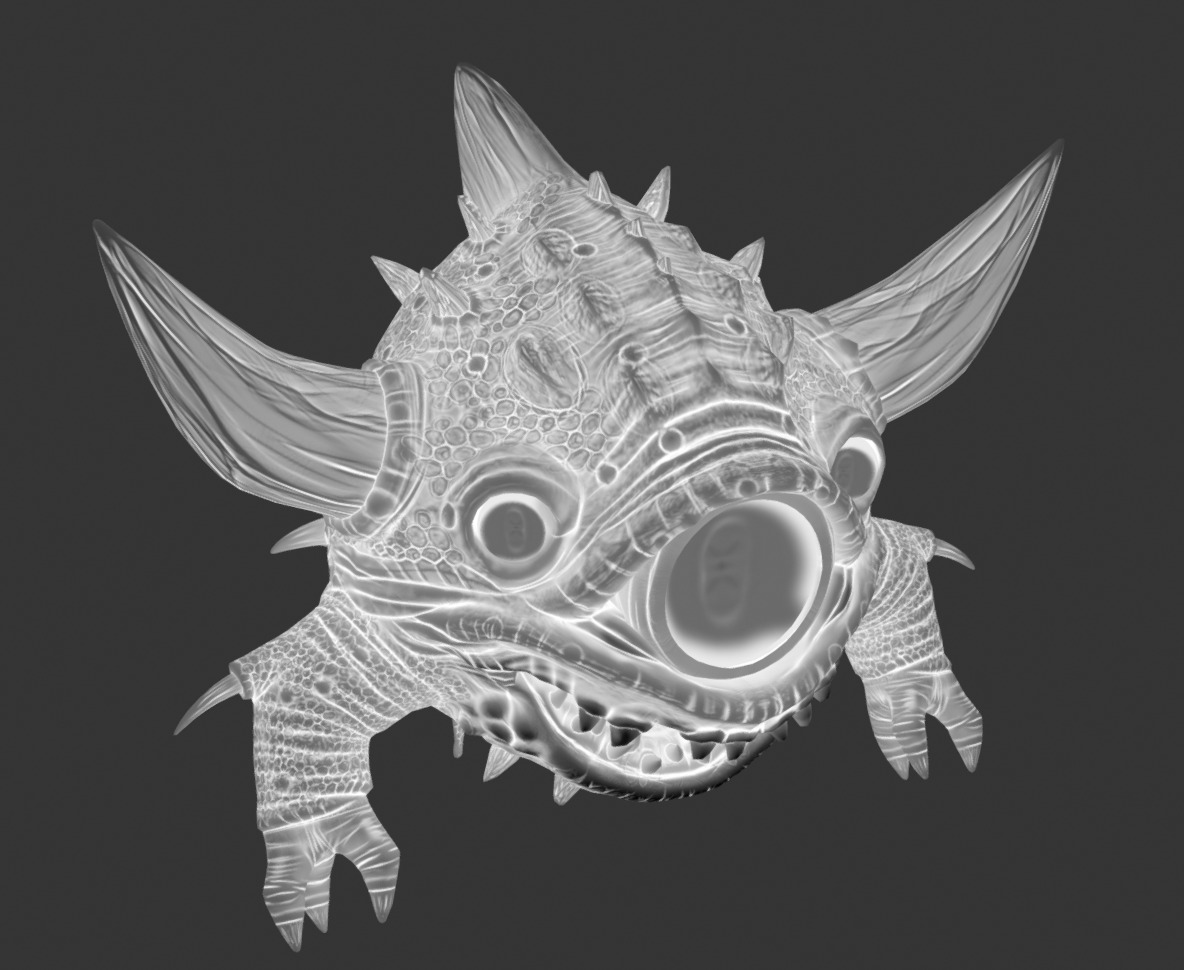 Floating Demon eye Low-poly 3D model_12
