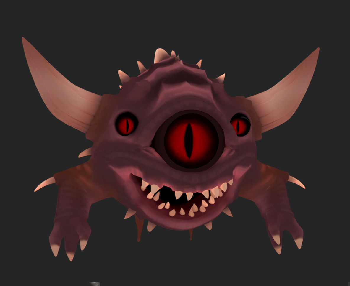 Floating Demon eye Low-poly 3D model_4