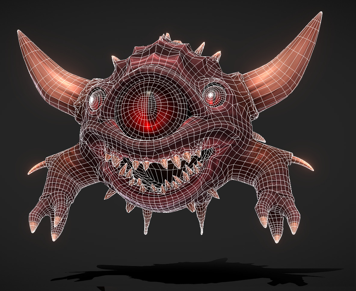 Floating Demon eye Low-poly 3D model_13
