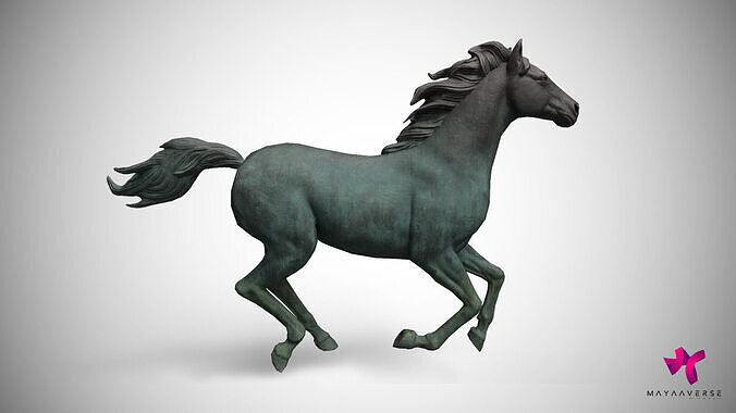 KineticHorseSculpture V07 Low-poly 3D model