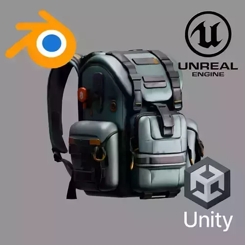 Stylized Backpack BP19 Low-poly 3D model