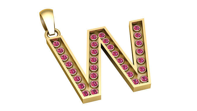 W STYLE PENDANT 3D PRIINTABLE MODEL  3D print model
