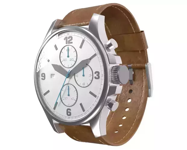 brown leather men watch 