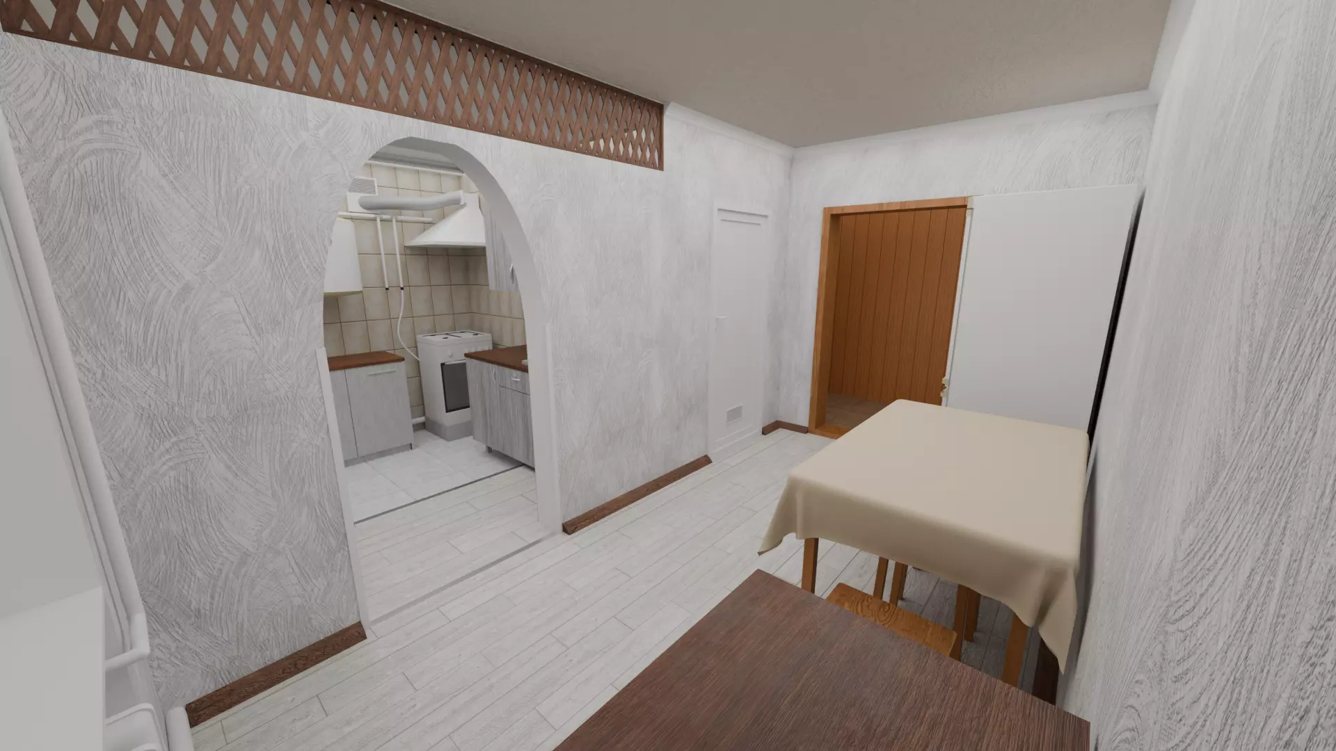 Service kitchen design Free 3D model