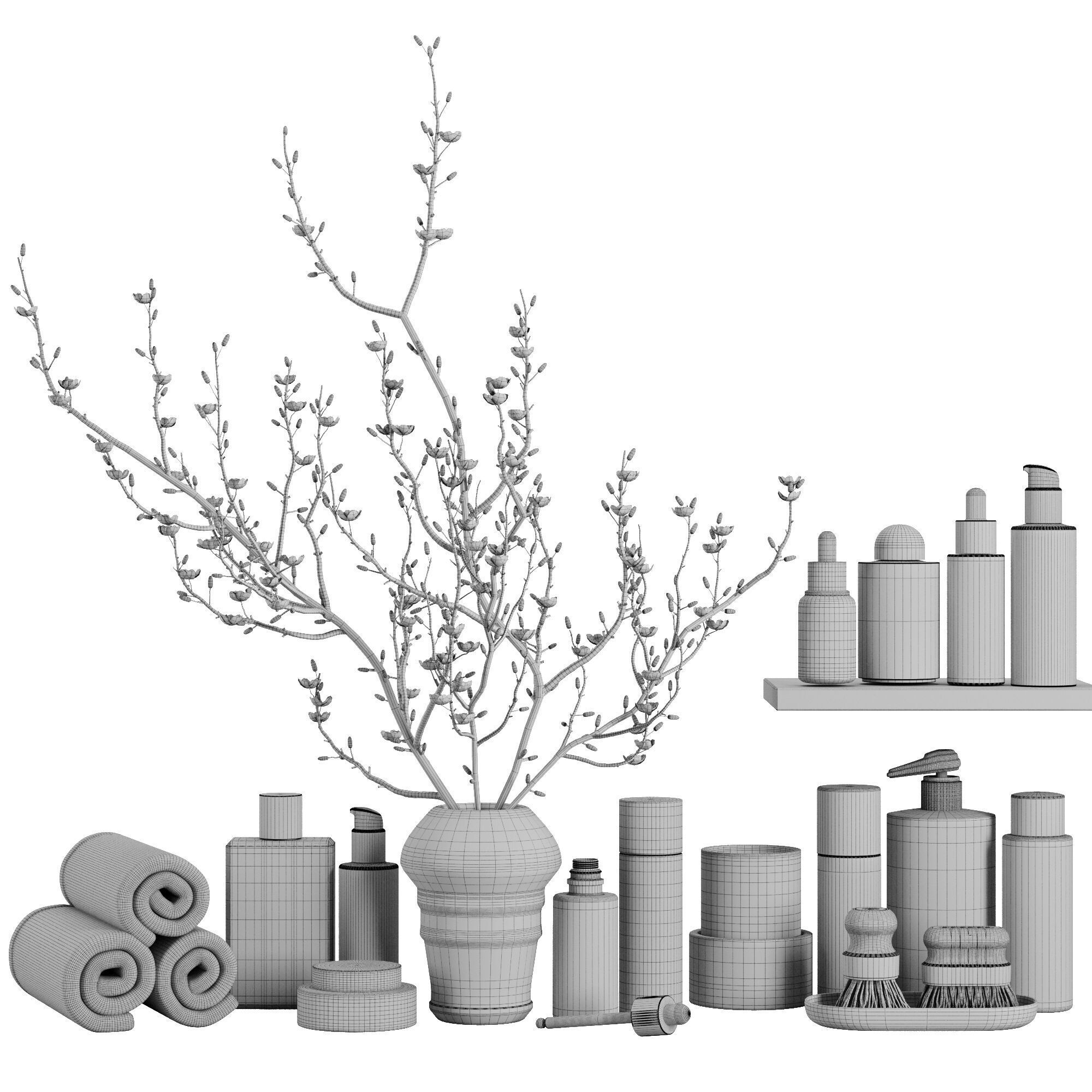 Bathroom accessories SetV39 3D model_4