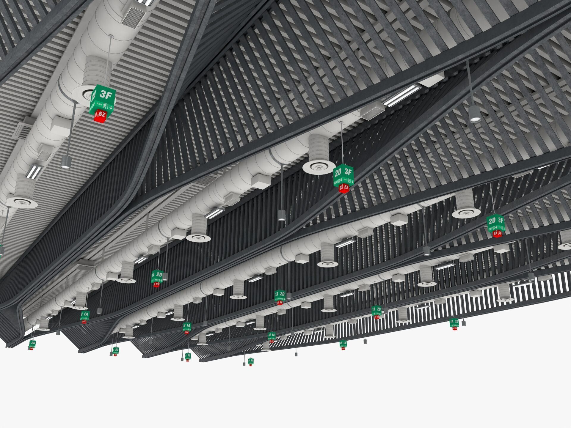 Ceiling Ventilation Pipes 11 3D model_1