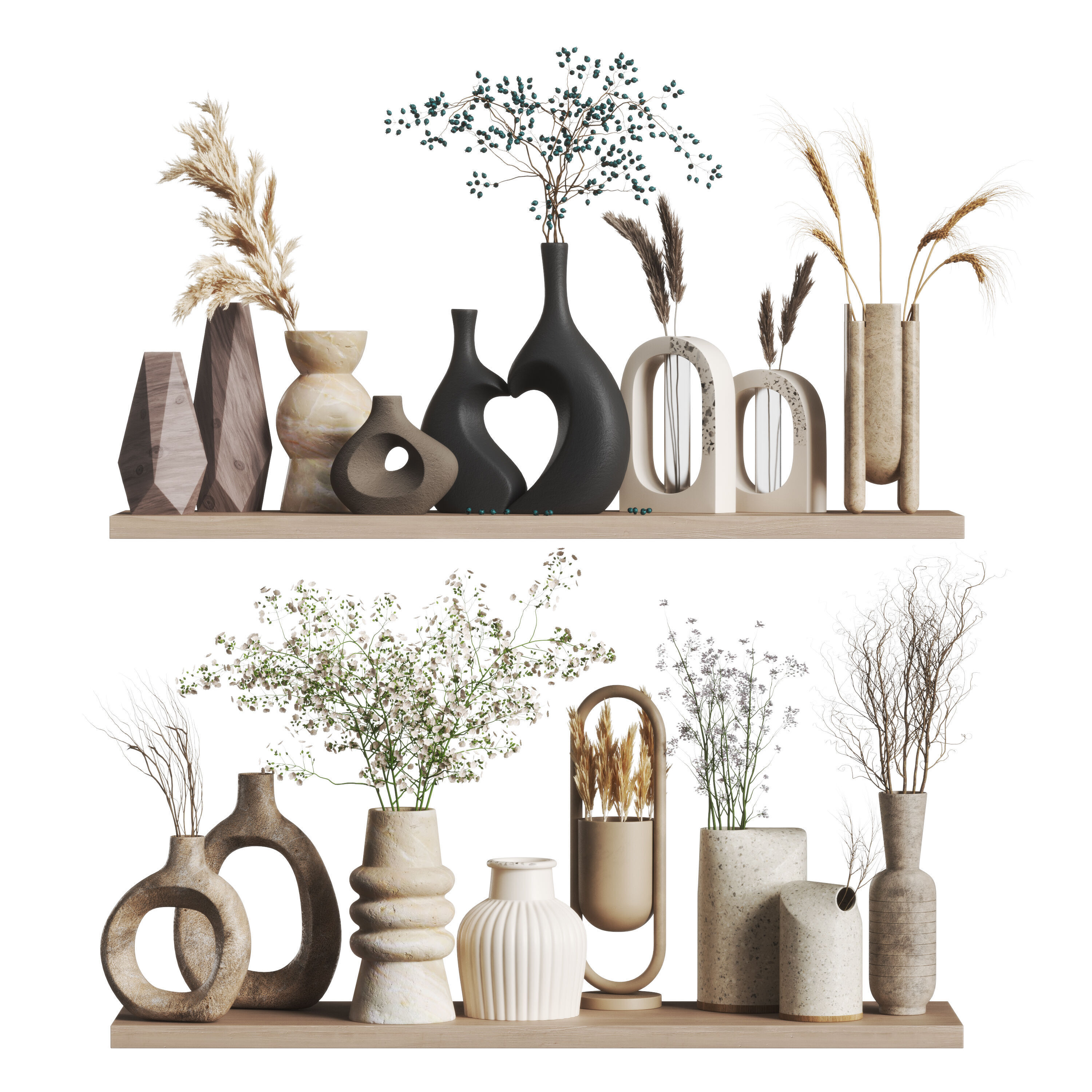 Decorative set 16-Vase collection01 3D model_1