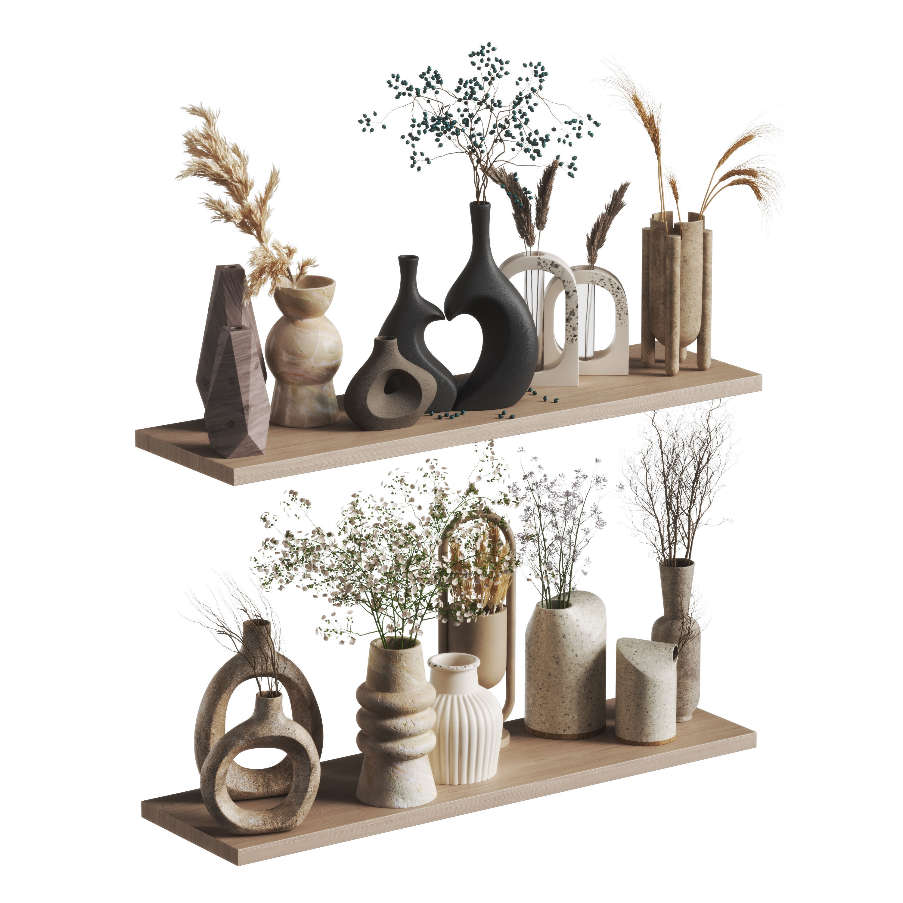 Decorative set 16-Vase collection01 3D model_2