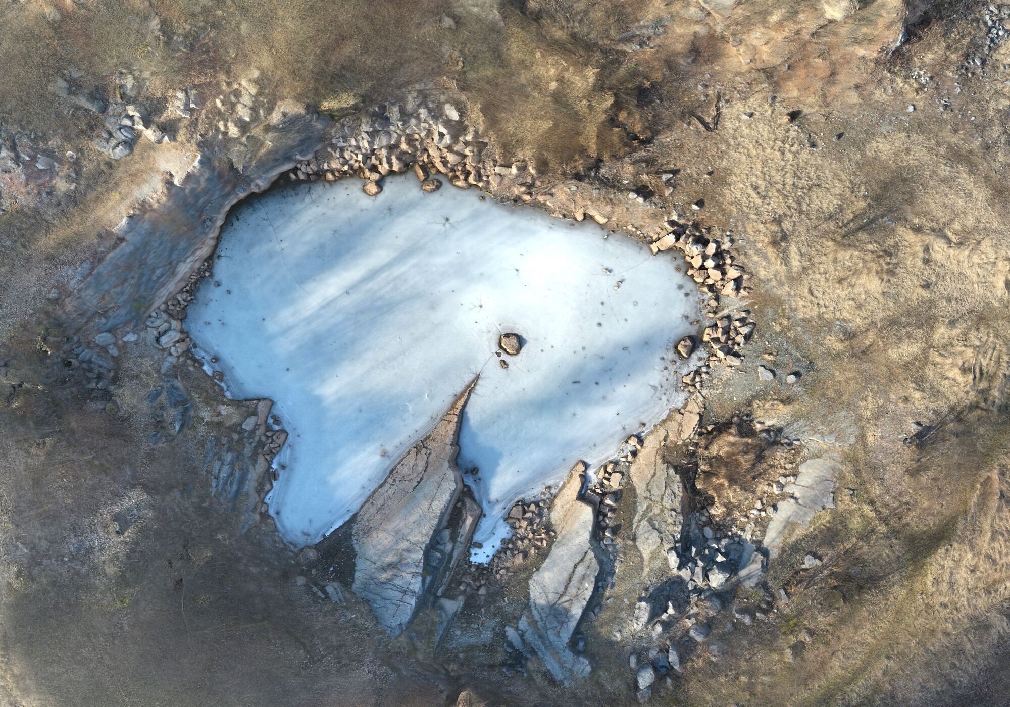  Frozen quarry lake Low-poly 3D model_7