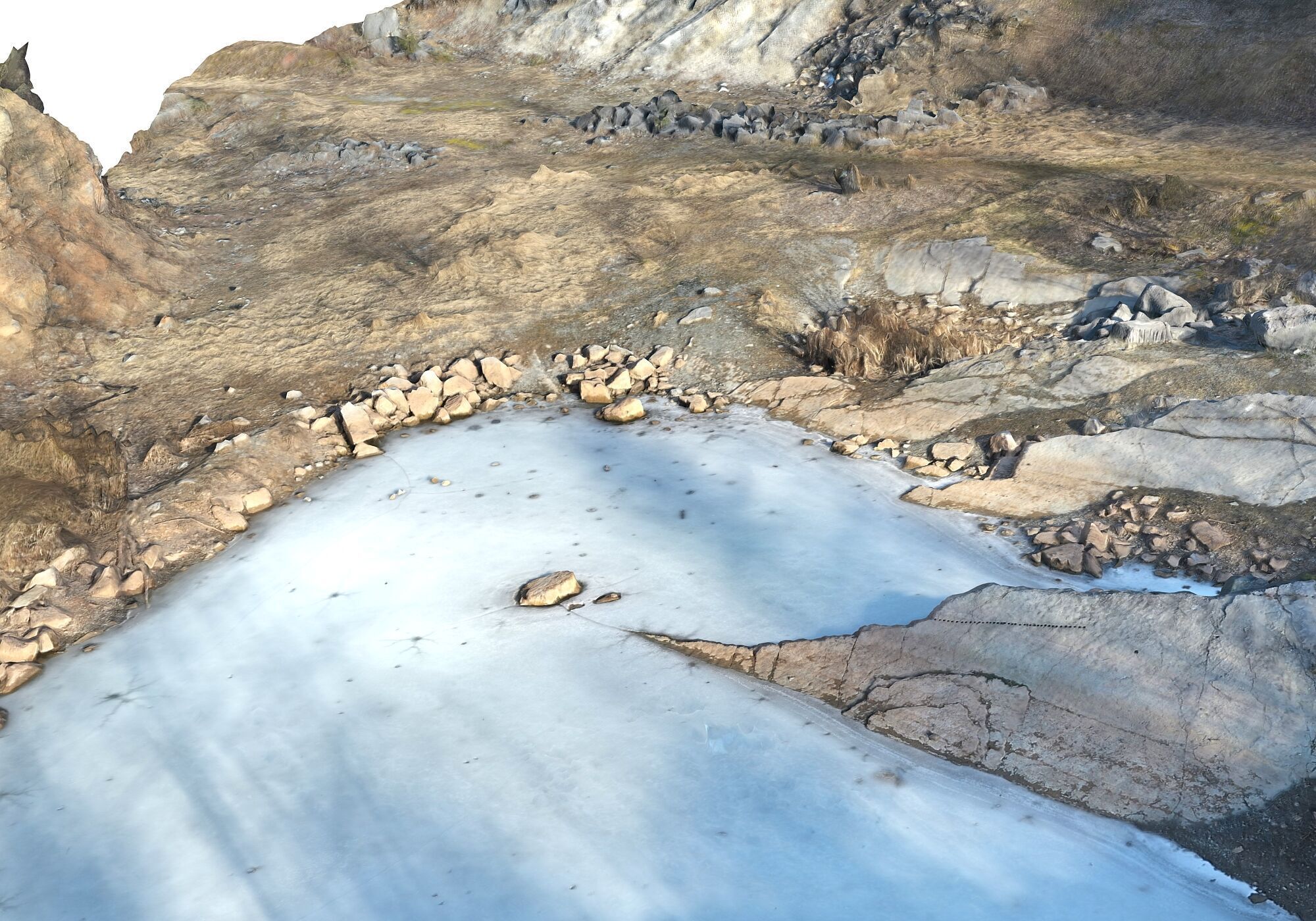  Frozen quarry lake Low-poly 3D model_6