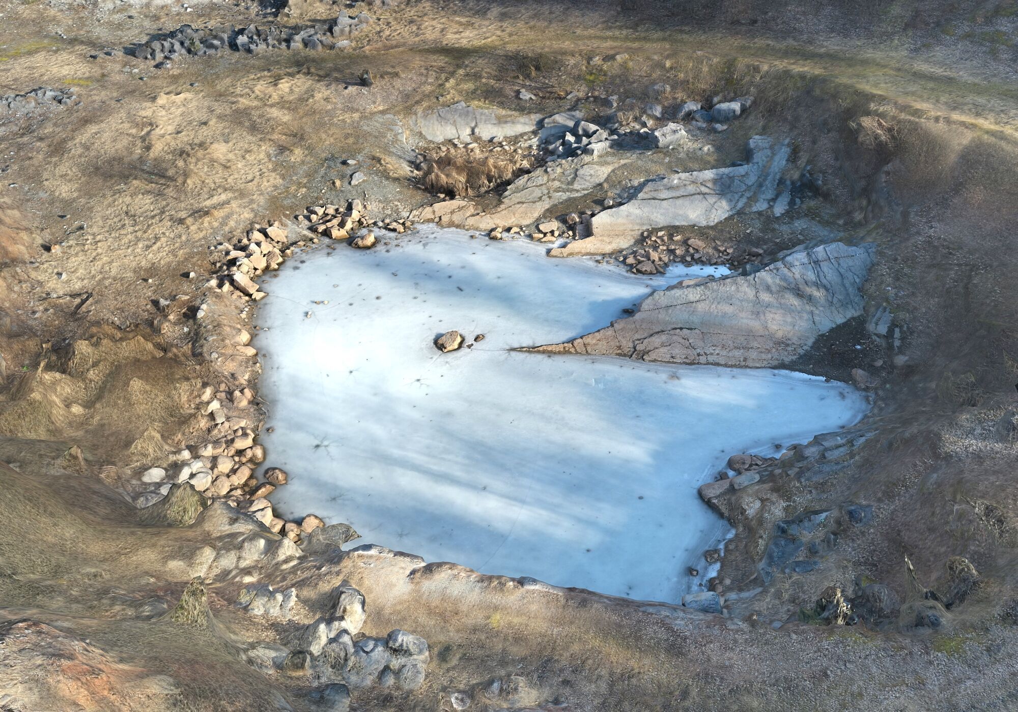  Frozen quarry lake Low-poly 3D model_8