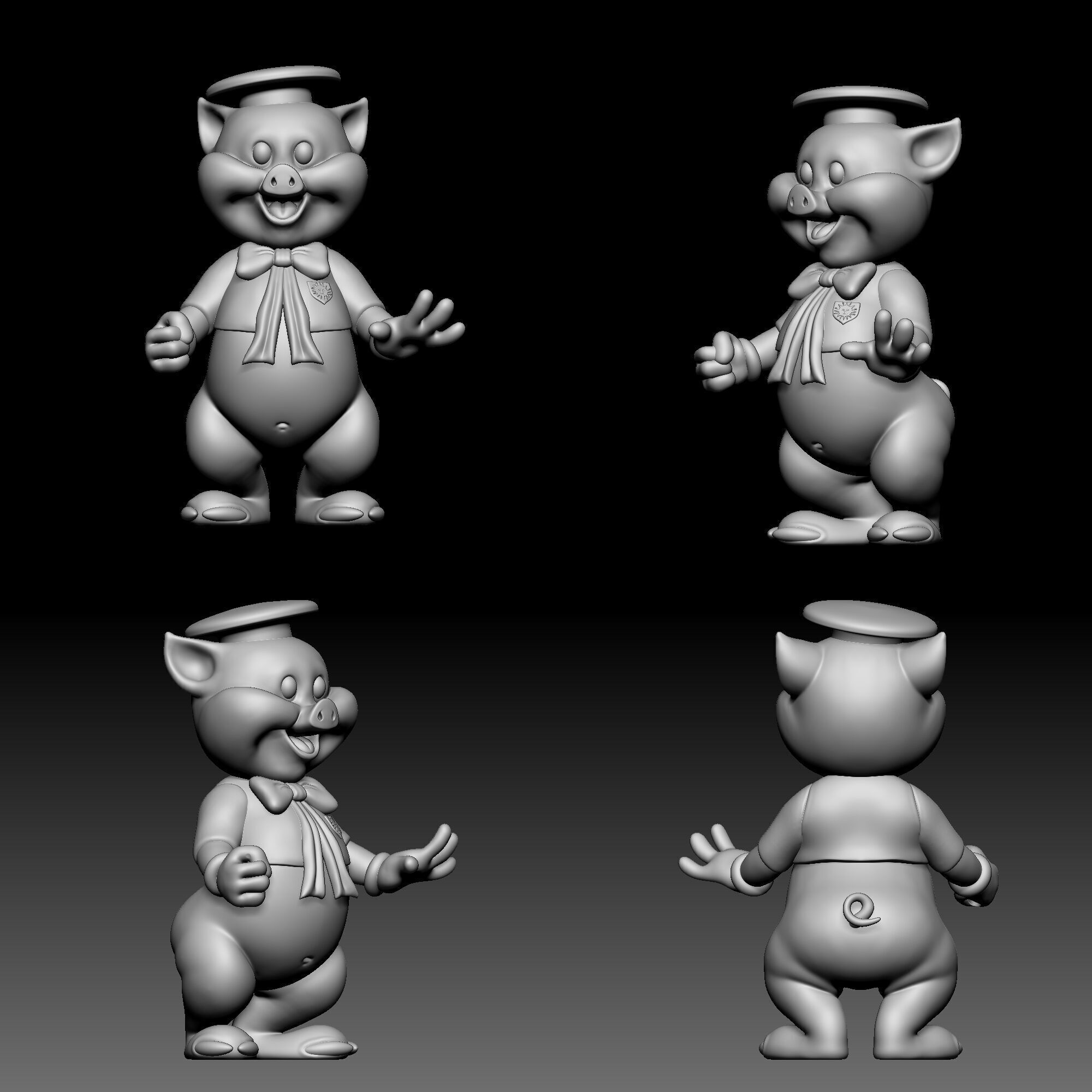 Fiddler Pig - Three Little Pigs - 010 3D print model_9
