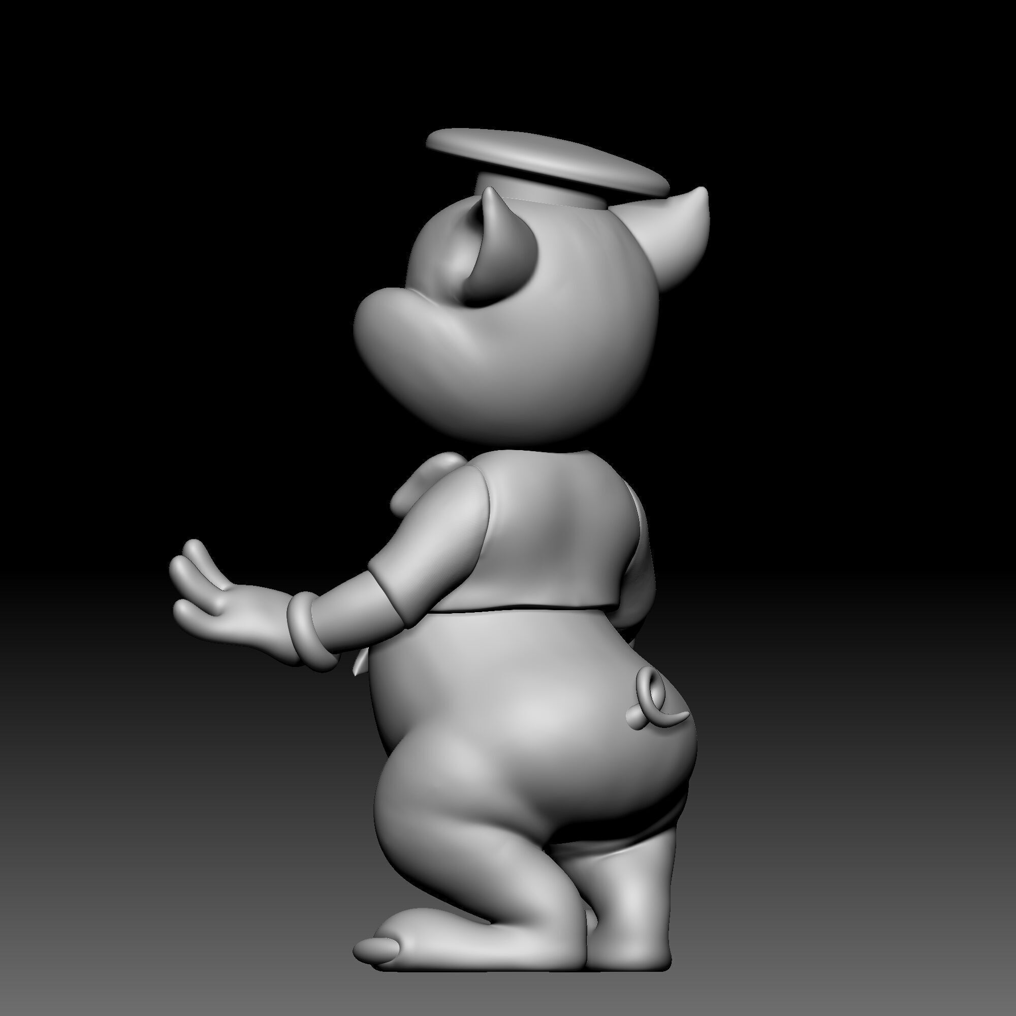 Fiddler Pig - Three Little Pigs - 010 3D print model_2