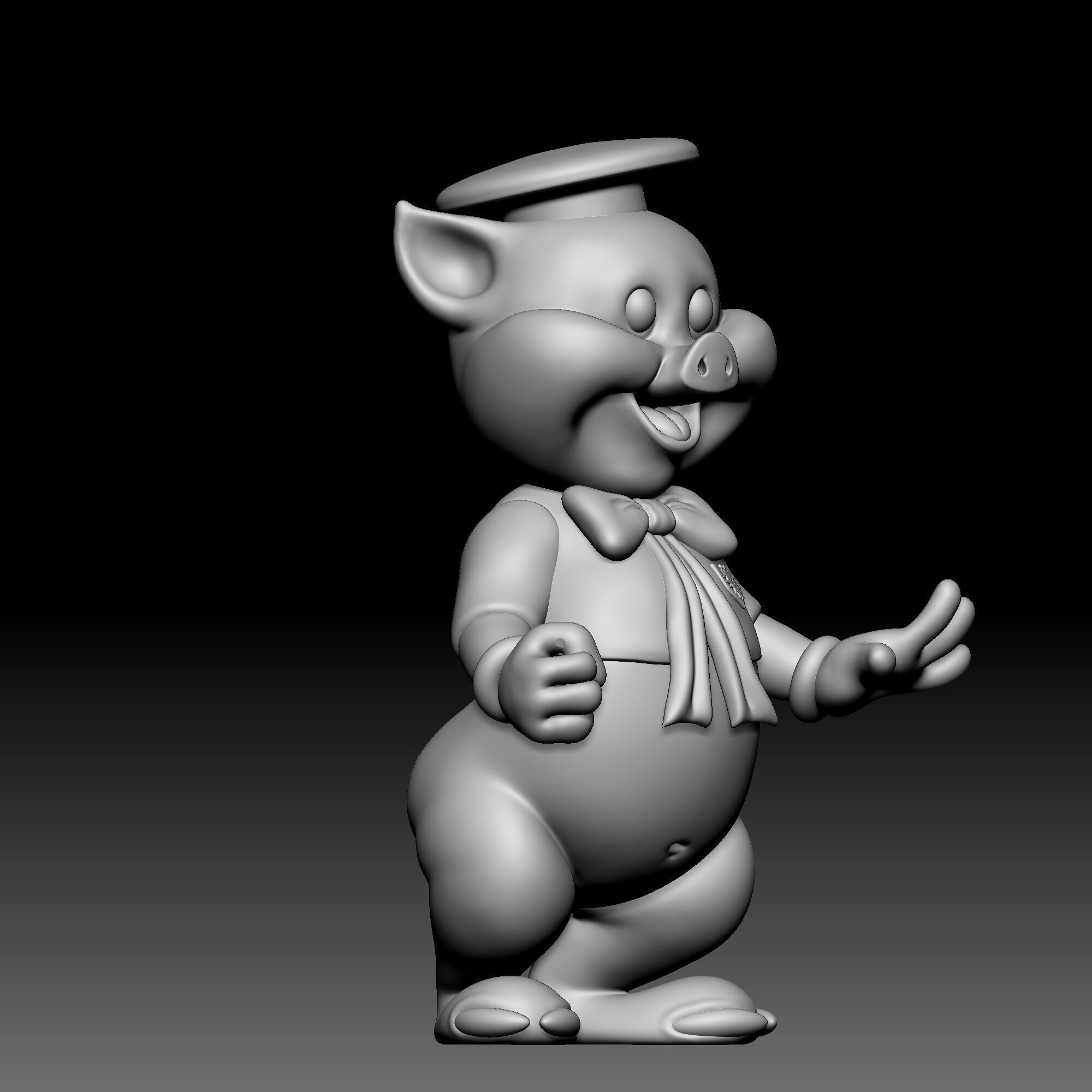 Fiddler Pig - Three Little Pigs - 010 3D print model_6