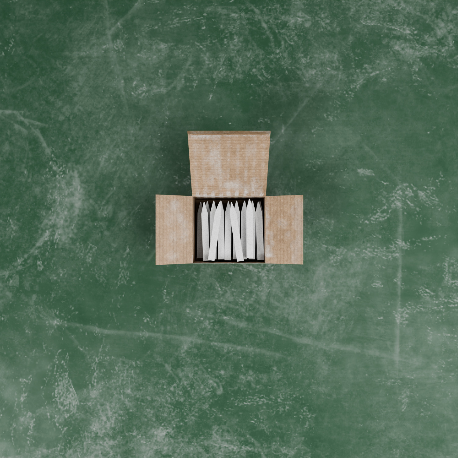 Old Vintage School Chalkboard Tools Set  Low-poly 3D model_10