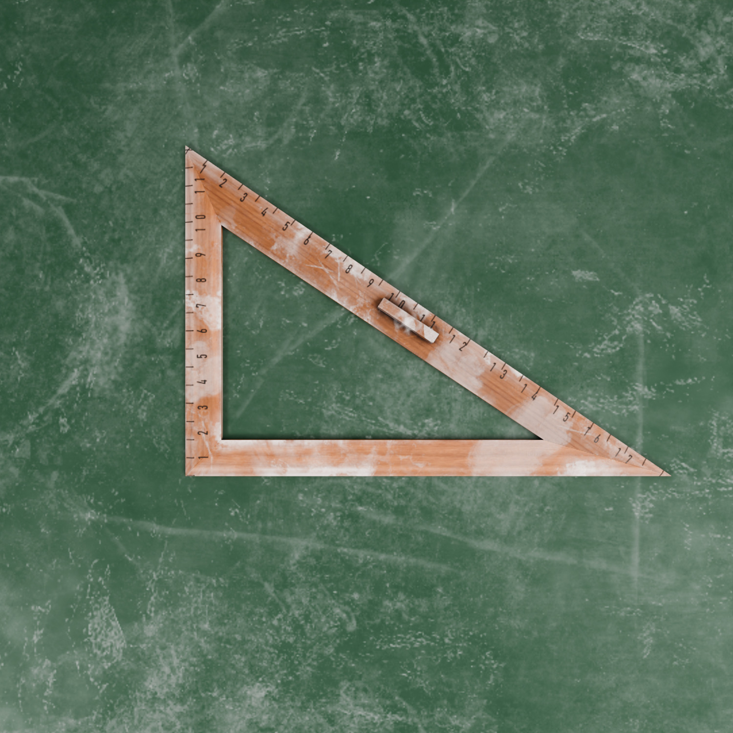 Old Vintage School Chalkboard Tools Set  Low-poly 3D model_8