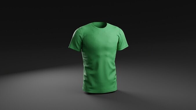 T-shirt Green Man Low-poly 3D model