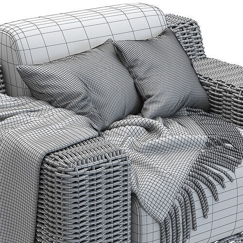 CB2 Maylin Rattan Outdoor Lounge Chair 3D model 6