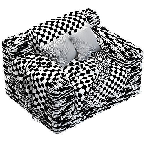 CB2 Maylin Rattan Outdoor Lounge Chair 3D model 7