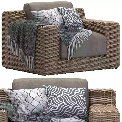 CB2 Maylin Rattan Outdoor Lounge Chair