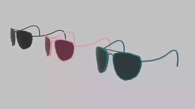 3 PAIRS LOW-POLY SUNGLASSES