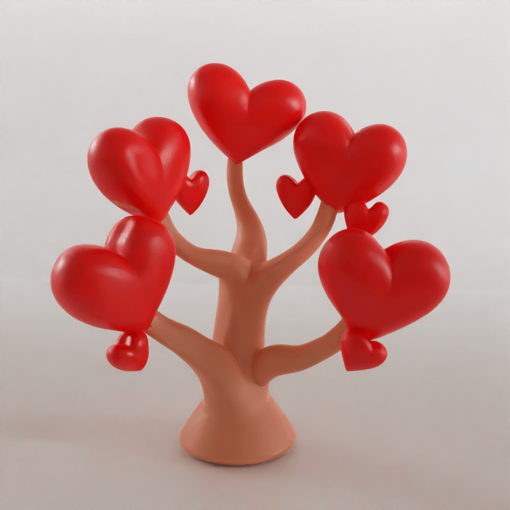 Heart Tree 3D Model Love Decoration STL for Printing 3D print model_2
