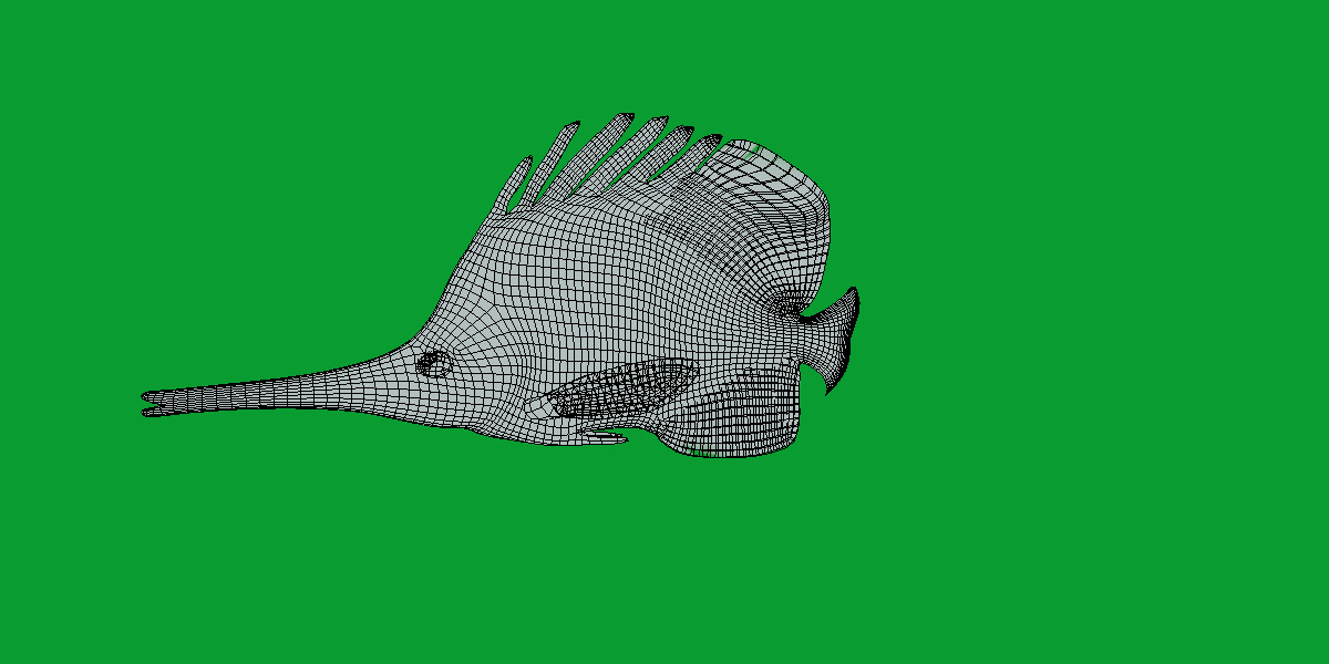 Longnose Butterflyfish Low-poly 3D model_13