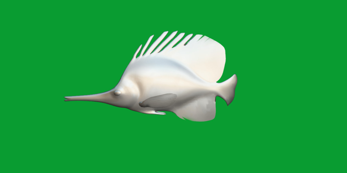 Longnose Butterflyfish Low-poly 3D model_9