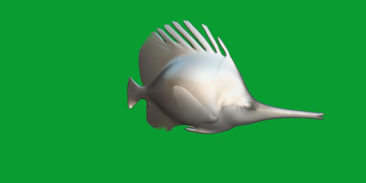 Longnose Butterflyfish Low-poly 3D model_11