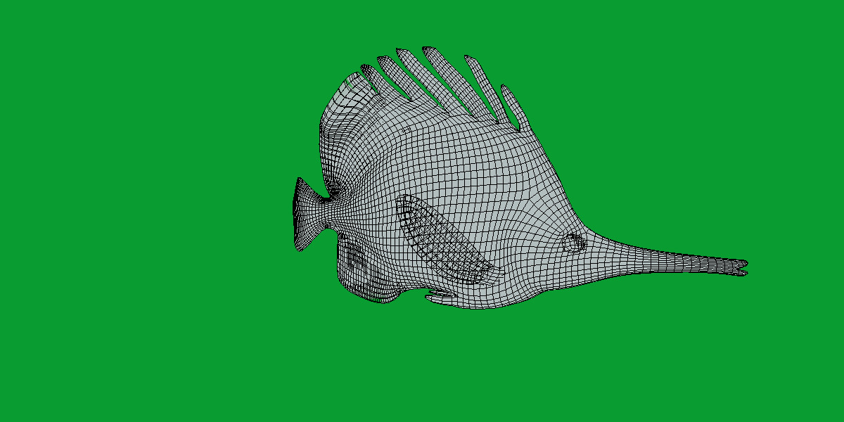 Longnose Butterflyfish Low-poly 3D model_12